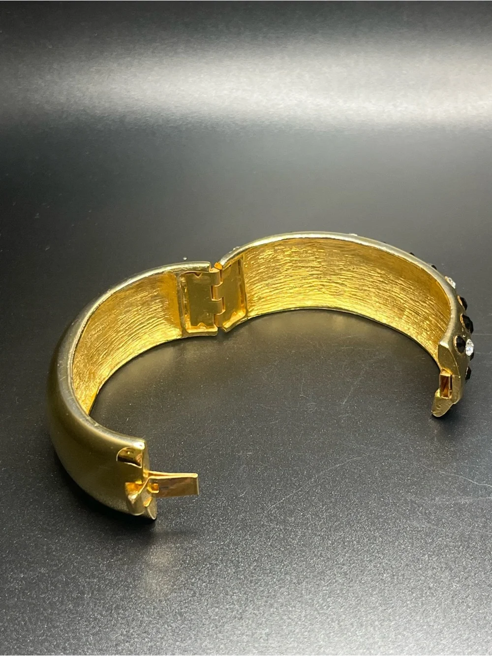 Gold-tone Crystal Studded Bangle Bracelet